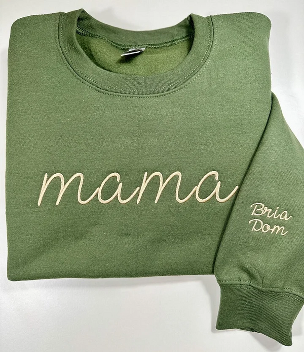 Personalized Custom Mama Embroidered Sweatshirt - Gift for Mom, Mothers Day Gift