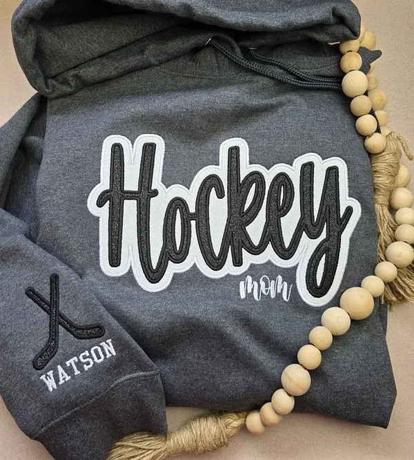 Personalized Hockey Mom Glitter Sweatshirt, Hoodie & T-Shirt