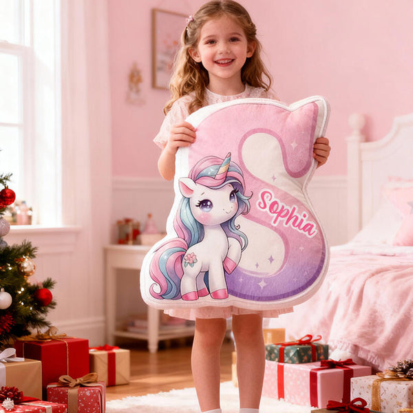 Personalized Unicorn Letter Pillow Customizable with Your Name Cute Gift for My Daughter