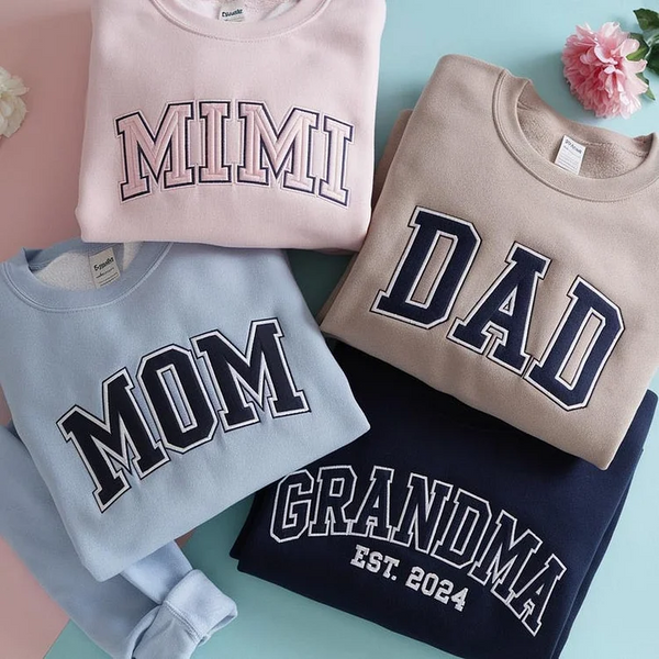 Personalized Mama & Dad Embroidered Sweatshirt,Mother day, Father's Day