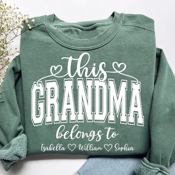 Custom This Grandma Belongs To And Grandkids Sweatshirt