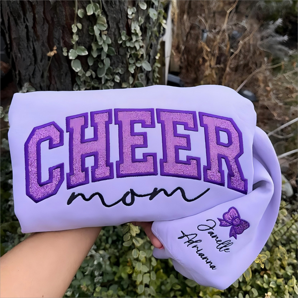 Glitter Cheer Mom Sweater Personalized Sparkle Cheer Mom Sweatshirt Custom Sparkly Cheer Mom Shirt Gift for Cheer Mom Cheer Mom with Name