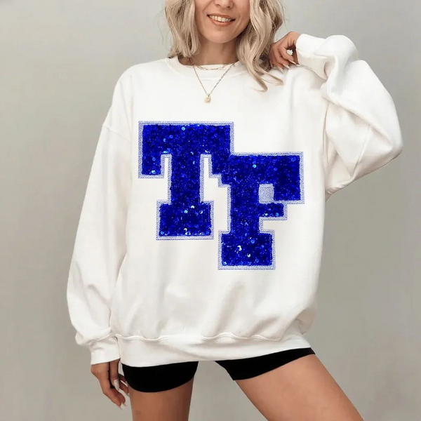 ✨Glitter & Sequins State Abbreviation/Name Initials/Number T-shirt,Sweatshirt