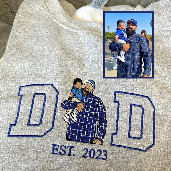 Custom Photo Embroidered Sweatshirt for DAD