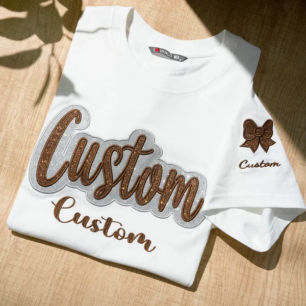 Custom Text Glitter Sweatshirt , Personalized Mama Sweatshirt with Sporty Bow , Add Your Message Here , Gift for Sports Lovers
