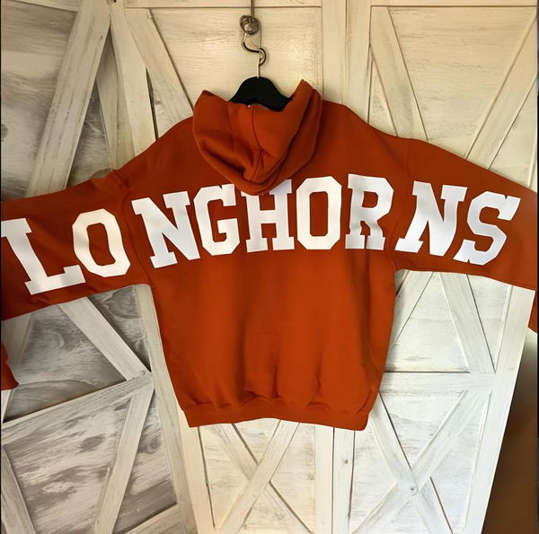 Custom Oversized Lettering Varsity Collegiate Loose Hooded Sweatshirt