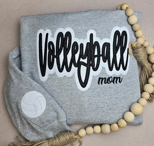 Personalized Volleyball Mom Glitter Sweatshirt, Hoodie & T-Shirt