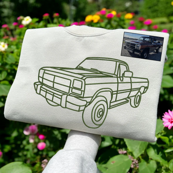 Custom Car Portrait Embroidered Hoodie