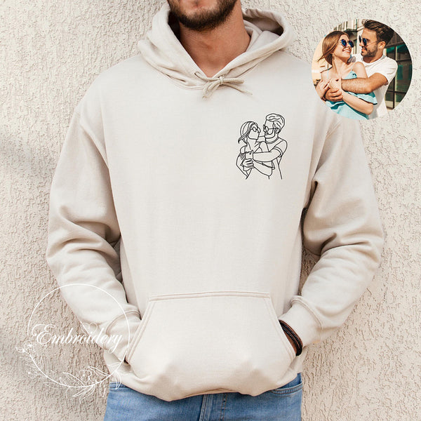 You and me-Custom Couple Portrait from Photo Sweatshirt,Gift for Boyfriend, Couple Gift