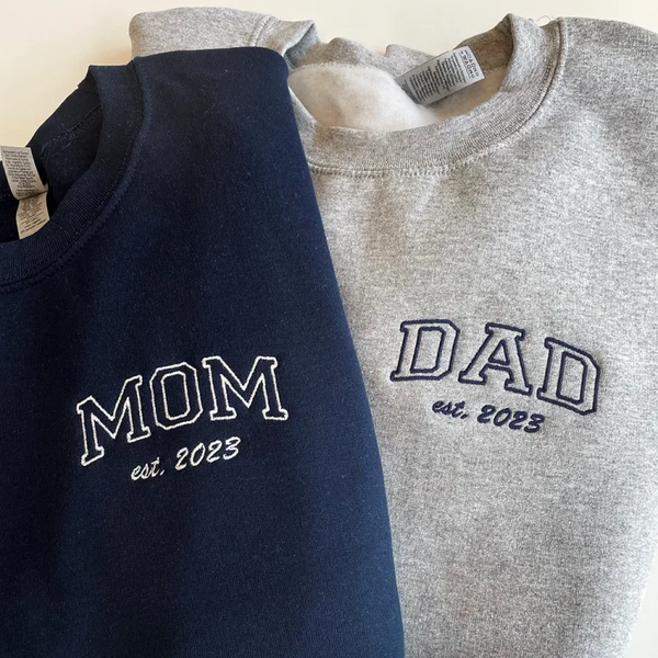 Custom Embroidered Mom & Dad Sweatshirt