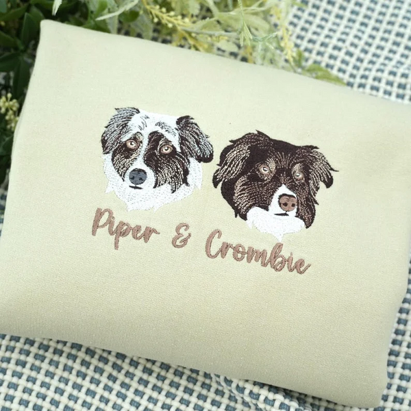 Personalized Pet Portrait Embroidered Sweatshirt