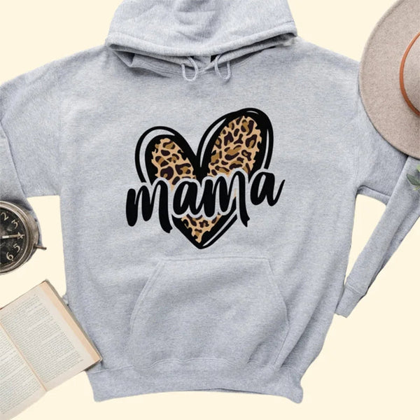 Leopard Mama Sweatshirt, Mother's Day Hoodie, Gift For Mama, Leopard Heart Sweatshirt, Mom Sweatshirt, Mama Cheetah Sweatshirt