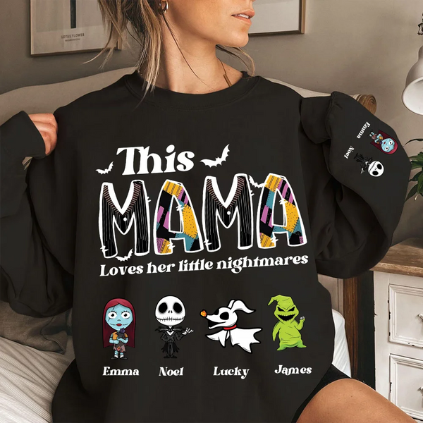 Personalized Mama Sweatshirt, Spooky Season Sweatshirt With Kids' Names
