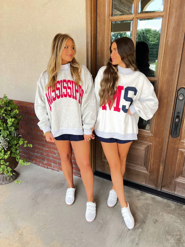Mississippi/MS Game Day Mock Neck Reversible Sweatshirt