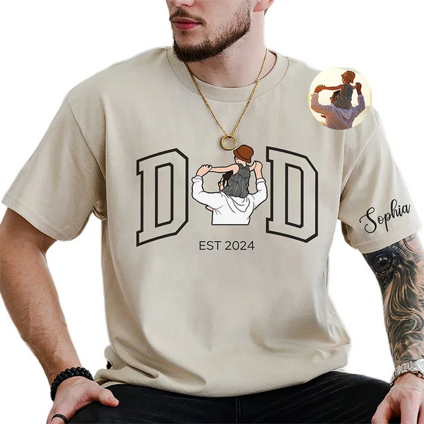 Custom Photo Shirt for Dad,Fathers Day Gifts, Personalized Dad Portrait Shirt, Best Dad Ever, Dad Gift, Birthday Gift