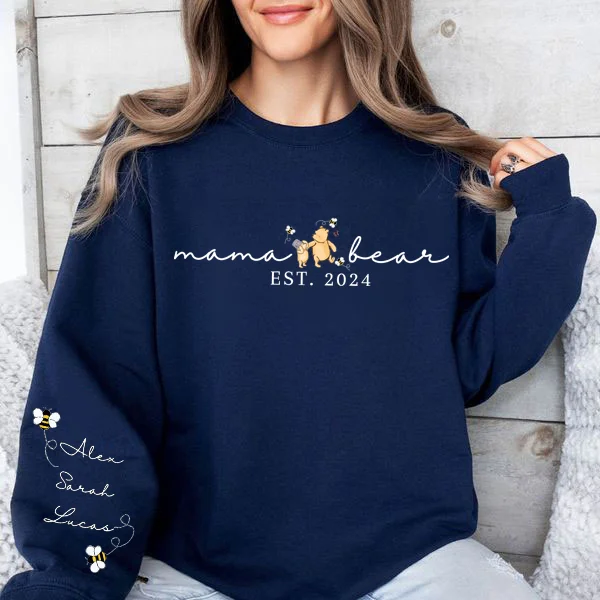 Customized Mama Bear Est With Kids' Names Sweatshirt - Mother's Day Gift