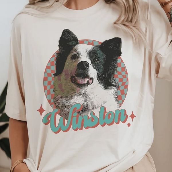 Custom Vintage Pet Unisex T-shirt, Pet Photo + Name 90's T-shirt Sweatshirt Hoodie