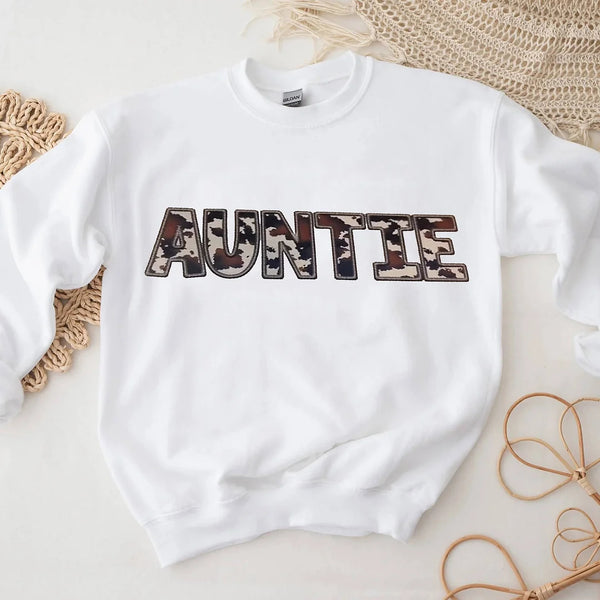 Personalized This Auntie Loves Her Herd Cow Sweatshirt Mother's Day Birthday Gift for Auntie Mom Grandma