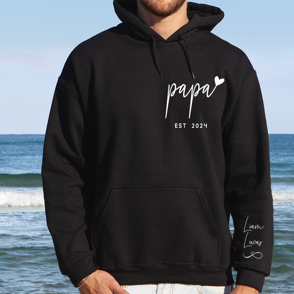 Infinite Love to Dad-Custom Dad Sweatshirt with Kids Names On Sleeve