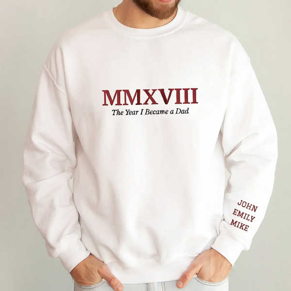Numeral Memory - Custom Embroidered Sweatshirt-Gift for Dad