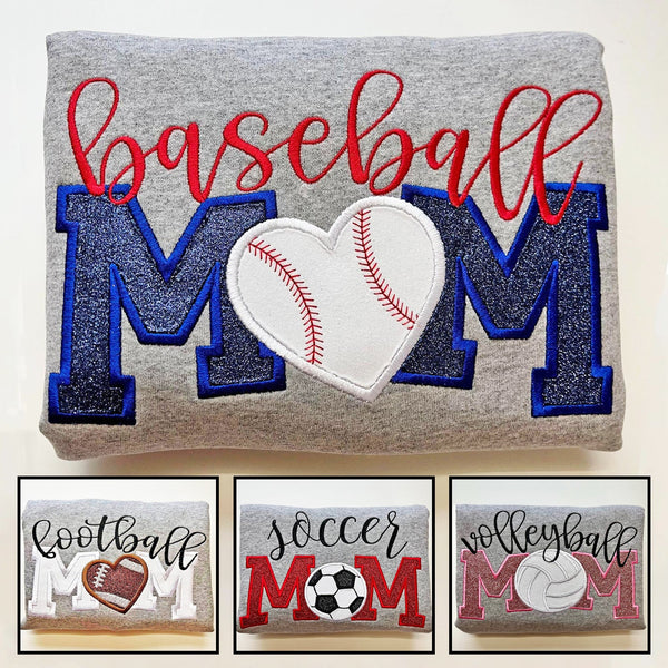 Customized Glitter Ball Sports Moms Sweatshirt