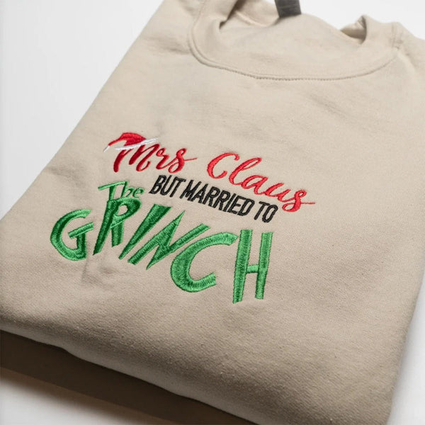 Christmas Embroidered Grinch Sweatshirt