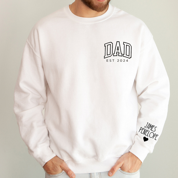 Dad's Pride-Custom Dad Sweatshirt with Kids Names On Sleeve