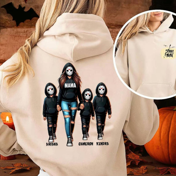 Halloween Horror Mama Custom Kids Name Sweatshirt