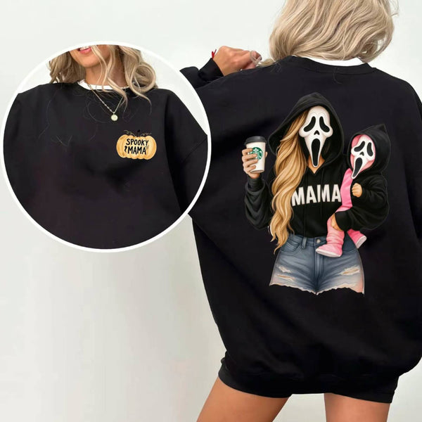 Black Spooky Mama Matching Halloween Sweatshirt