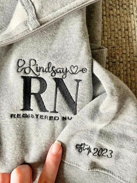 Handcrafted Nurse Quarter Zip – Embroidered Design with Custom Sleeve Text