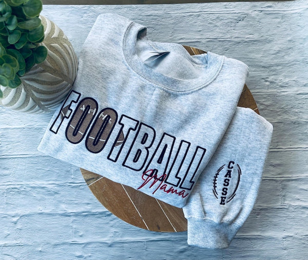 Personalized Embroidery Football Mama Sweatshirt