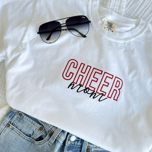 Personalized Cheer Mom Embroidered Comfort Shirt