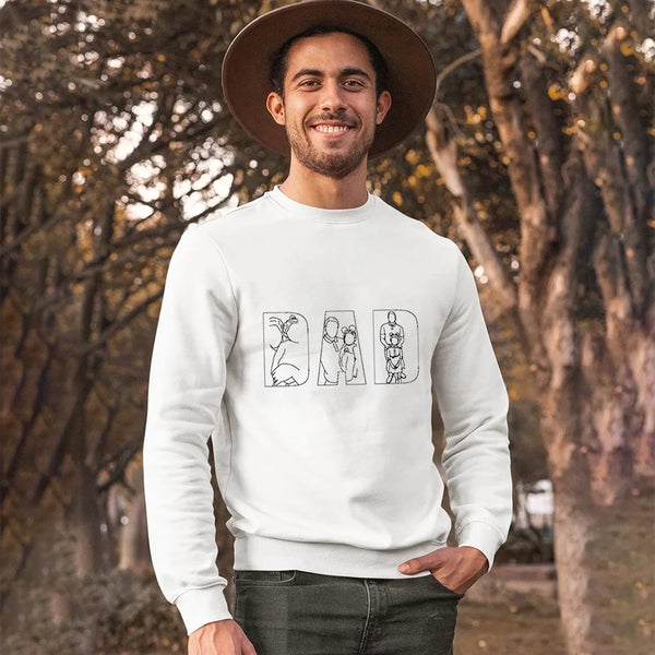 Embroidered Hoodie for Mother's Day- Customize with 'MOM' or 'DAD' - Personalized Sweatshirt with Custom Photo or Portrait Collage
