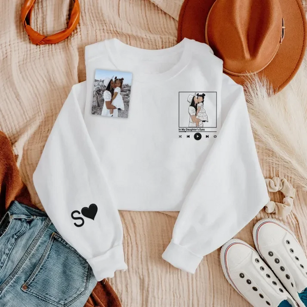 💖Custom Embroidered Mom Sweatshirt With Portrait From Photo, Portrait Embroidered Sweatshirt