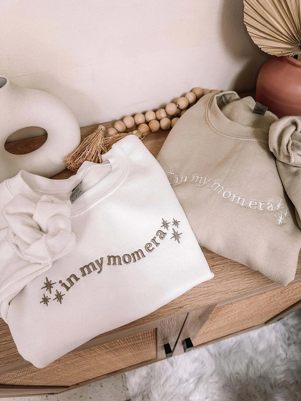 Embroidered In My Mom/Auntie Era Crewneck - Trendy Mom Apparel for Mother's Day