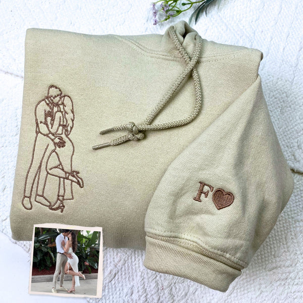 Personalized Gift for Boyfriend Girlfriend with Embroidered Matching Sweatshirt or Hoodie