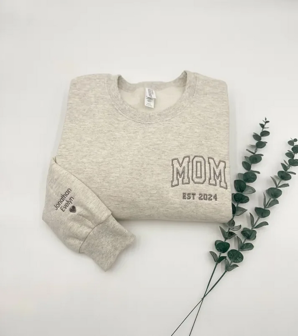 Customised Mum Embroidered Sweatshirt Mother's Day Surprise Gift for Mum