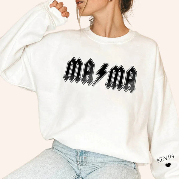 Custom MAMA Sweatshirt,Names on the Sleeve,Mothers Day Sweatshirt, Mama Sweatshirt, Mom Life Sweatshirt, Gift for Mom