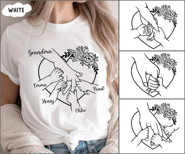 Personalized Grandma T-shirt with Grandkids' Names