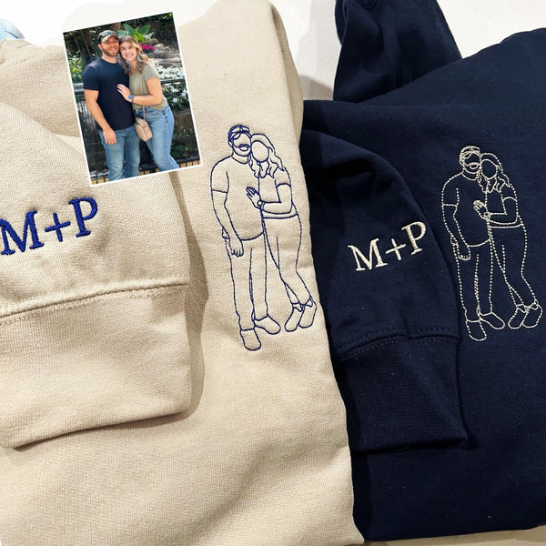 Custom Embroidered Spicy with Your Photo Sweatshirt, Personalized Girlfriend Spicy Photo Drawing Sweatshirt, Gift for Him