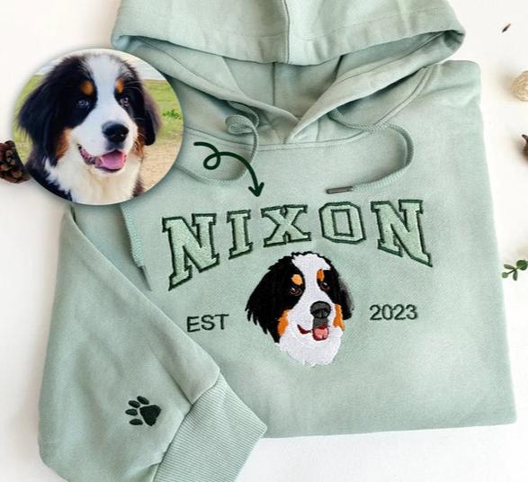 Personalized Dog Sweatshirt Custom Pet Face Hoodie from Your Photo